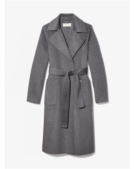 michael kors wool wrap coat - gray - long coats|Michael Kors ladies padded coats.